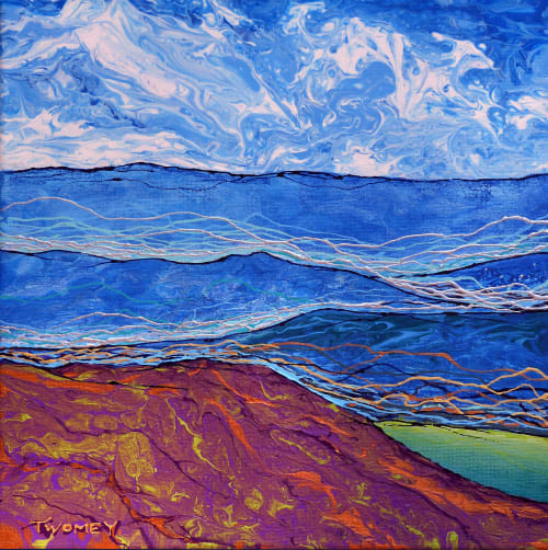 Running Dog Cloud Shadows | Oil And Acrylic Painting in Paintings by Catherine Twomey | Mission Hospital in Asheville