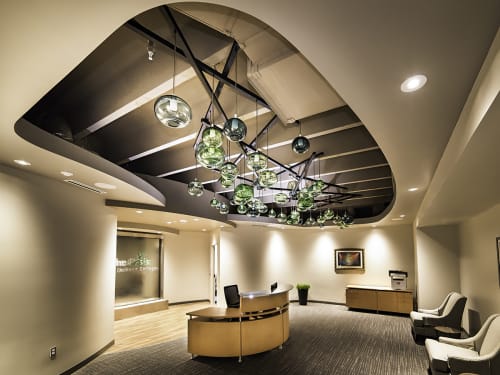 Oasis Canopy | Lighting by Gathered Glassblowing Studio | Oasis Center - Jackson College in Jackson