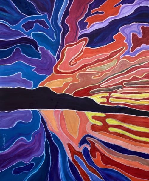 Landscape 8 - Reflections | Paintings by B Polonsky Artworks