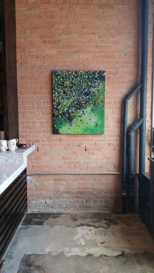 "Space Odyssey" 36x40" Oil on canvas | Paintings by Melissa Ellis Art | 1920 Greenville Ave in Dallas