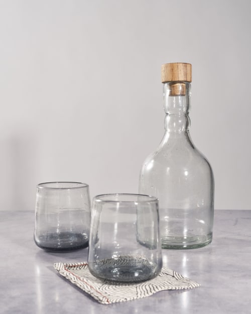 Hand Blown Glass Decanter/Bottle for Water, Whiskey Wine | Vessels & Containers by TerraKlay