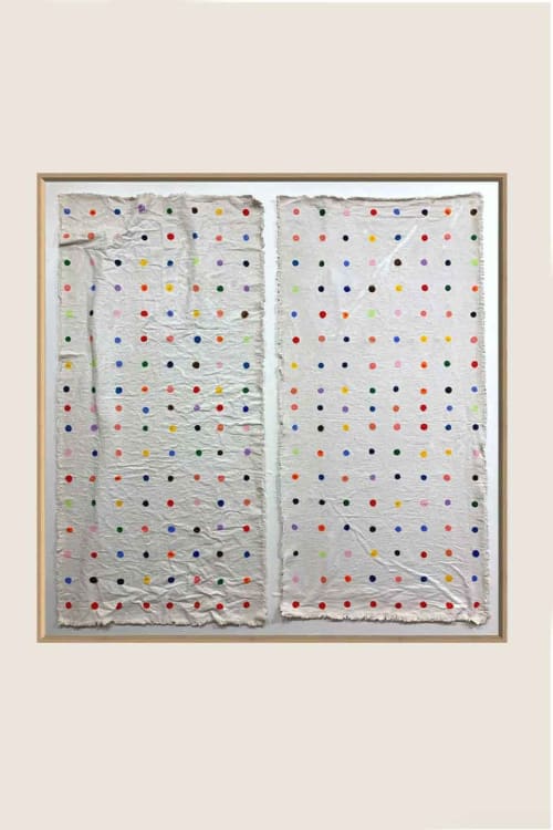 Pop Art Dots PAD3636 A | Mixed Media in Paintings by Michael Denny Art, LLC