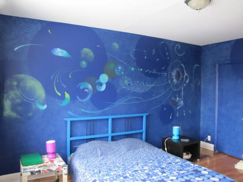 Petite musique de nuit, mural in a bedroom | Murals by KIARA