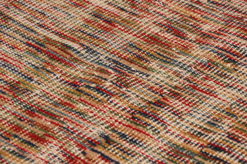 Vintage Zeki Müren Rug with Polychromatic Geometric Stripes | Area Rug in Rugs by Rug and Kilim