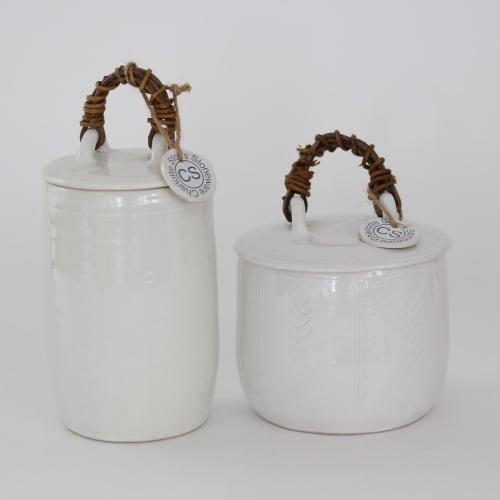 Tall storage jars | Tableware by Charlotte Storrs