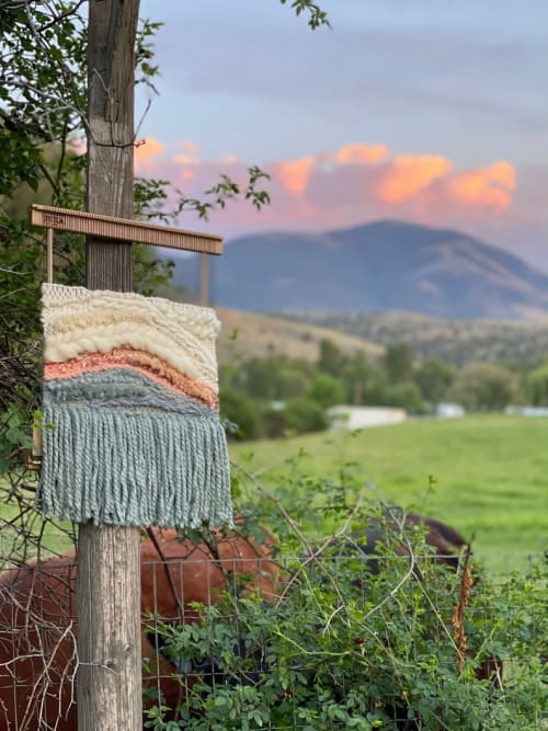 MOUNTAIN SUNSET WEAVING hand woven tapestry | Macrame Wall Hanging in Wall Hangings by WOOL & PINE by Jessie
