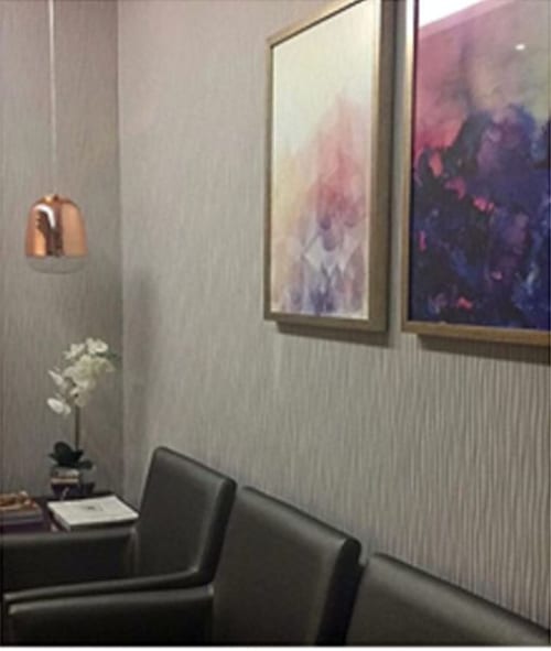 INTO ETERNITY, PINK AND INDIGO Fine Art Print in Dr's Office | Paintings by Julia Di Sano | RioMar Trade Center in Pina