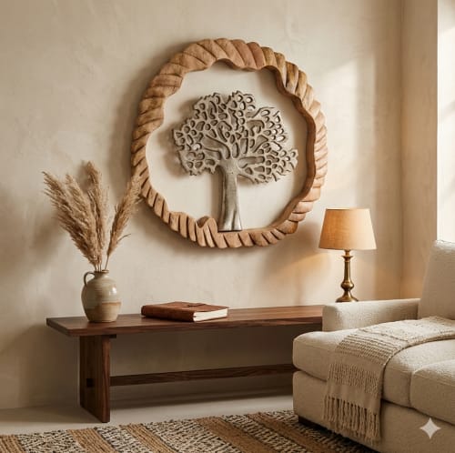 The Heritage Tree of Life Medallion | Mirror in Decorative Objects by Famous Art Group Of Industries