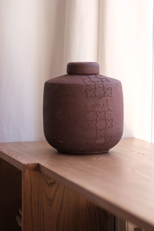 Ceramic Jar with Arabic Writing | Decorative Objects by MARIE MARTIN CERAMICS