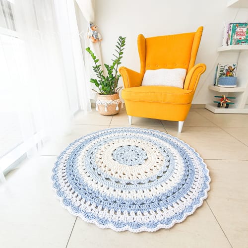 Hand Crafted Lace Rug | Rugs by MarryKate, Crochet.knit and macrame designer