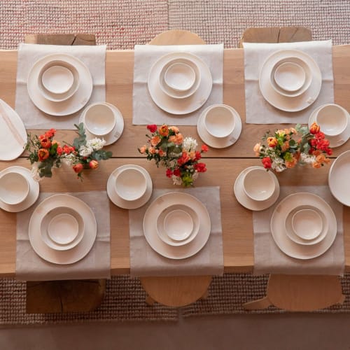 Claire - Artisan Porcelain Dinner Set for 6 | Ceramic Plates by Boya Porcelain