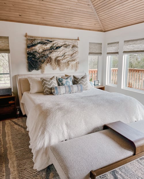 textured wall art and woven wall hanging, "Shoreline IV" | Wall Sculpture in Wall Hangings by Rebecca Whitaker Art