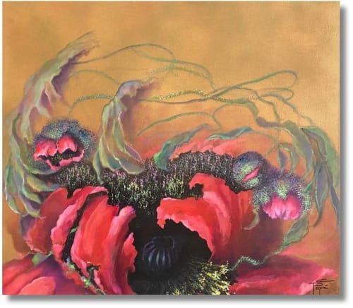 Sangria (red poppy) | Oil And Acrylic Painting in Paintings by Christiane Papé
