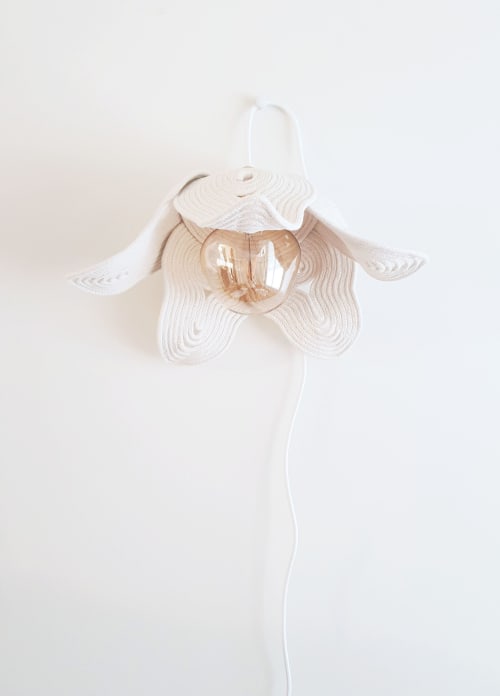 Organic Cotton Rope Petal Lamp, Adjustable Biophilic Petals | Pendants by Light and Fiber