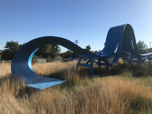 Blue Line | Public Sculptures by Michael Beitz | University of Northern Colorado in Greeley