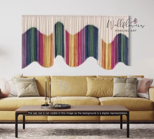 CANDY AURORA Rainbow Multicolor 3D effect Wall Tapestry | Macrame Wall Hanging in Wall Hangings by Wallflowers Hanging Art