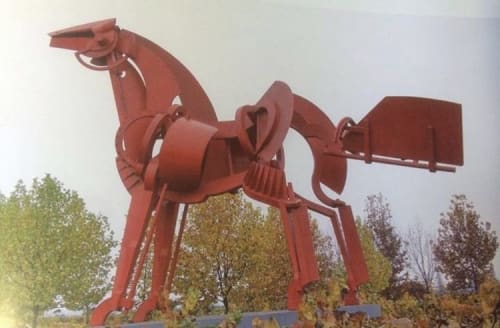 Red Horse Steel | Public Sculptures by Francisco Gazitua