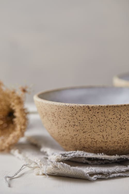 Set of Two White Pottery Soup Bowls | Serving Bowl in Serveware by ShellyClayspot