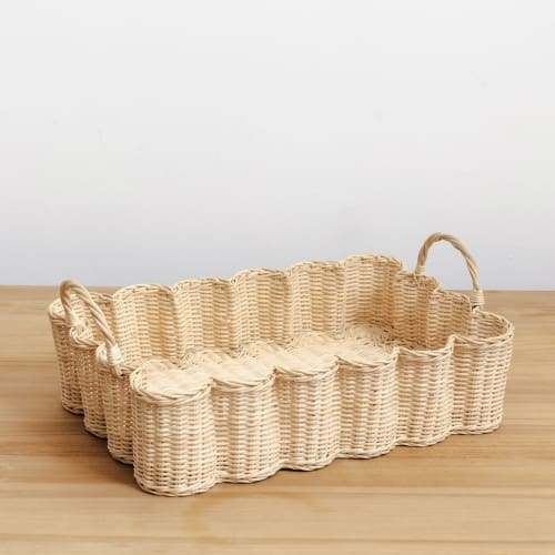 Mini Wavy Tray (Natural) | Serving Tray in Serveware by Hastshilp