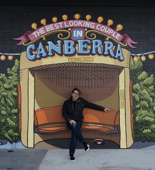 The Best Looking Couple in Canberra | Street Murals by Trevor Dickinson | Westfield Woden in Phillip