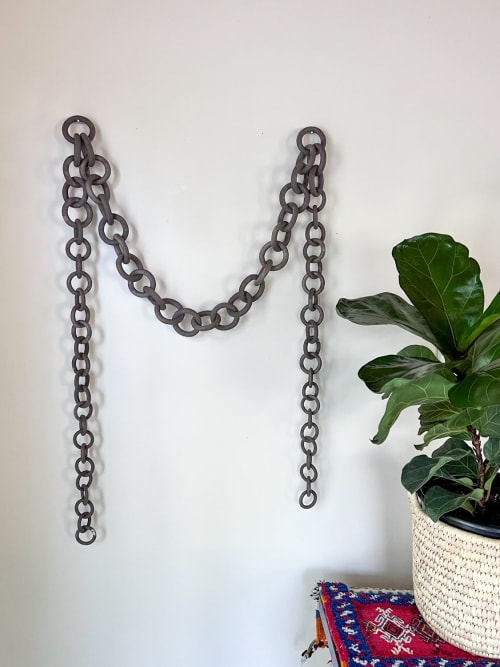 Stoneware Ceramic link chain | Wall Sculpture in Wall Hangings by Asmaa Aman Tran