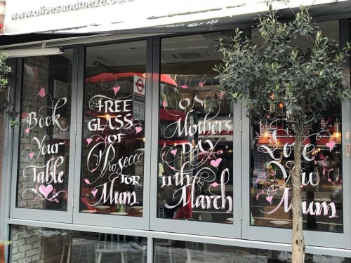 Window Lettering | Art & Wall Decor by PAScribe | Olives and Meze in London