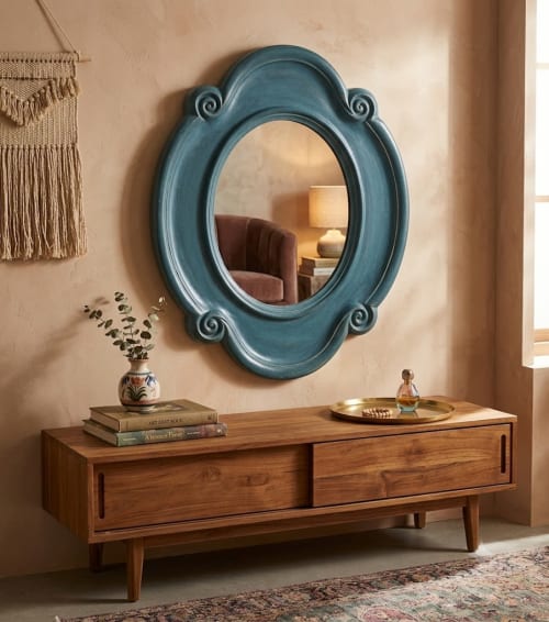 The Baroque Scroll Oval Mirror | Decorative Objects by Famous Art Group Of Industries