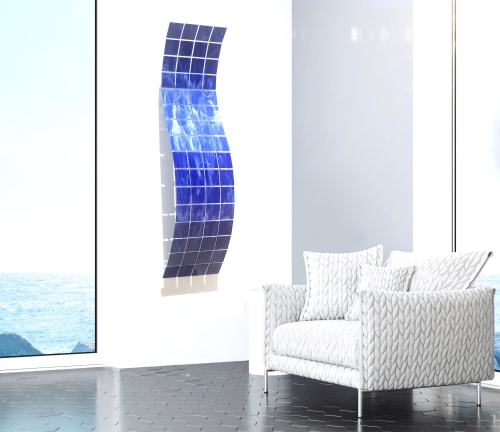"Crest" Glass and Metal Wall Sculpture | Wall Hangings by Karo Studios