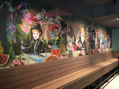 Ribelli Restaurant Wall Paper Art "The last Supper" | Murals by Olaf Hajek