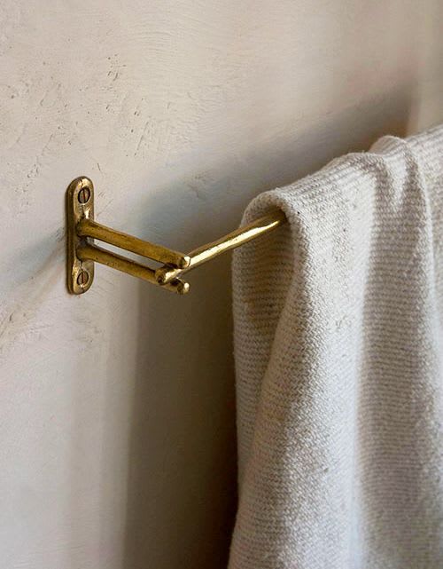 Unique Solid Bronze Towel Hanger / Towel Rods 18" F16 | Storage by Mi&Gei Hardware Design Studio