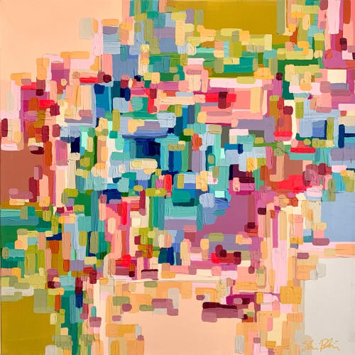 Chunky Blocks | Oil And Acrylic Painting in Paintings by Shiri Phillips Designs