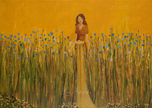 The Girl In The Flax Field | Paintings by Luz Artworks | Herberg de Waard van Ternaard in Ternaard