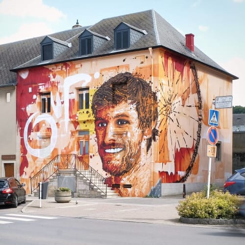 Ben Gastauer Portrait | Street Murals by Raphael Gindt | Syndicat d'Initiative et de Tourisme in Schifflange