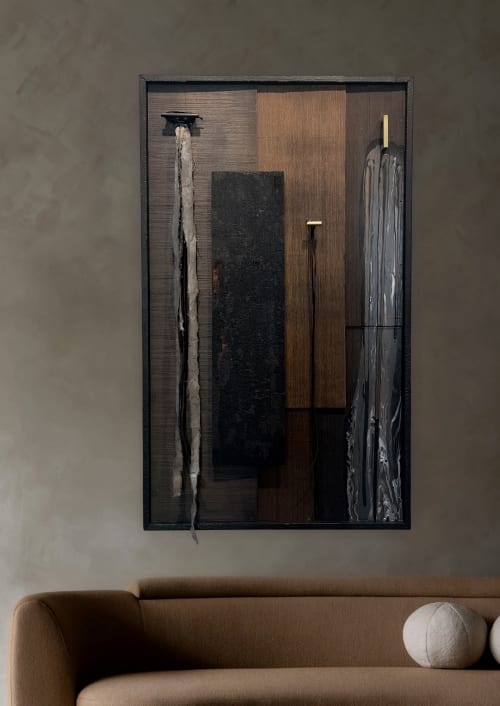"forged by fire" (sold) | Mixed Media in Paintings by VISCERAL HOME STUDIO
