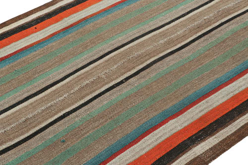 Vintage Persian Kilim with Vibrant Polychromatic Stripes | Rugs by Rug and Kilim