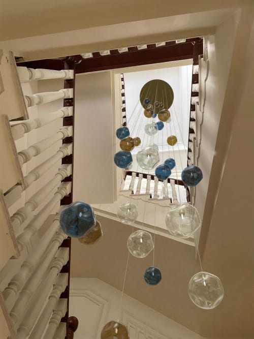 Palazzo Long Modern Chandelier 30 Art Glass Pendants | Pendants by Galilee Lighting