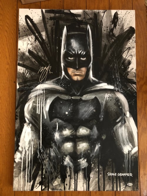 (Batman Painting) Ben Affleck celebrity signing | Paintings by Shane Grammer Arts