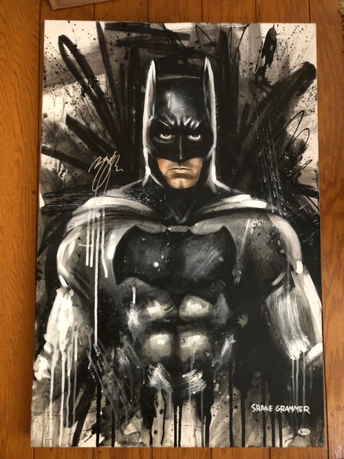 (Batman Painting) Ben Affleck celebrity signing | Oil And Acrylic Painting in Paintings by Shane Grammer Arts