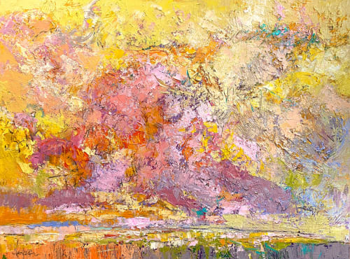 Ever So Gently, Pastel Clouds Oil Painting 36" x 48" | Oil And Acrylic Painting in Paintings by Dorothy Fagan Fine Arts