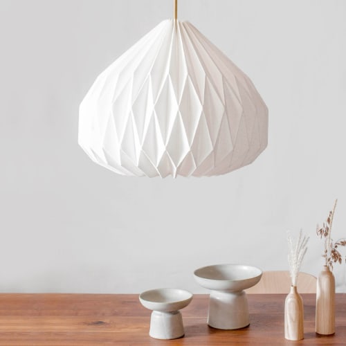 Modern Pendant Light - Linen Lampshade - UME XLarge | Pendants by La Loupe