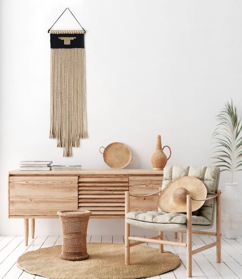 Tall Rustic Woven Jute Tapestry - Amara | Wall Hangings by YASHI DESIGNS