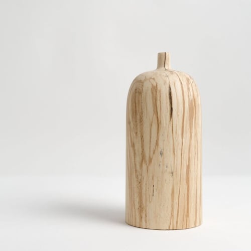 Tall Zai Bud Vase In Spalted Beech | Vases & Vessels by Pooja Pawaskar