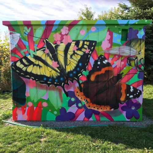 Community Garden Bunker mural | Street Murals by Anya Mielniczek | Phyllis Rawlinson Park in Richmond Hill
