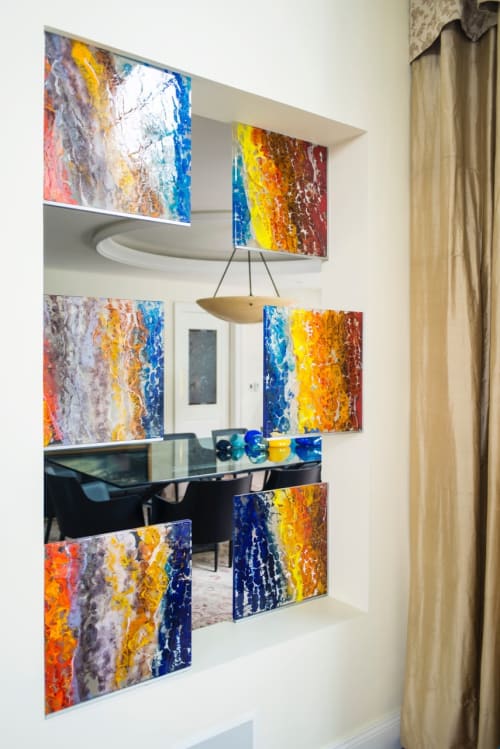 JIMMIZ BRAINS Multicolor Glass Wall Decoration with Organic | Interior Design by Studio Orfeo Quagliata