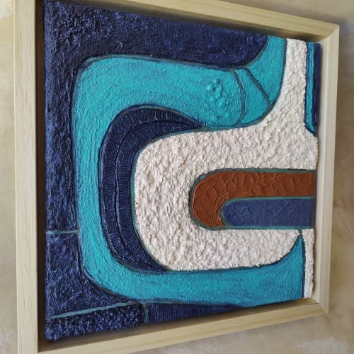 Geometric Mid Century Inspired Original Painting | Oil And Acrylic Painting in Paintings by Berezart