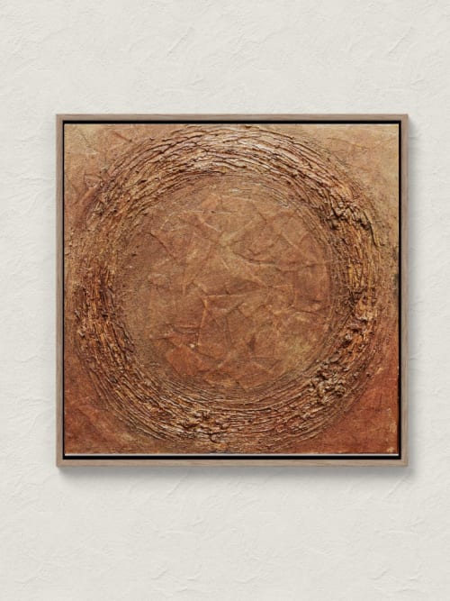 3D Beige Texture Painting - Wabi-Sabi Relief Wall Art | | Paintings by Serge Bereziak