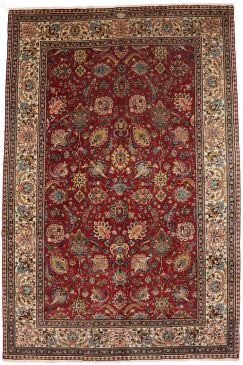 Semi Antique Red Traditional 10X15 Tabriz Persian Rug | Rugs by Magic Rugs