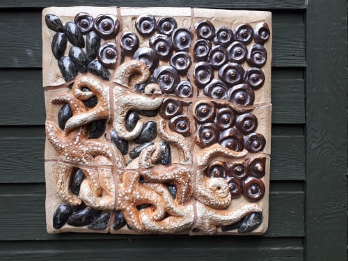 Starfish and anemones | Wall Sculpture in Wall Hangings by Connie Glover Pottery