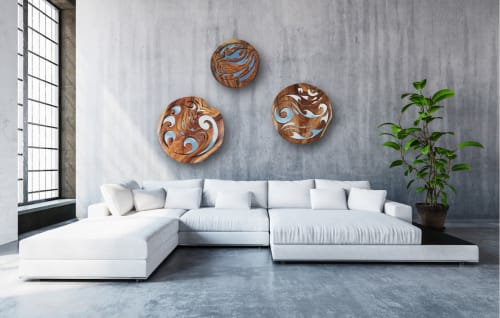 Wave Mandala Installation | Wall Hangings by Nadia Fairlamb Art