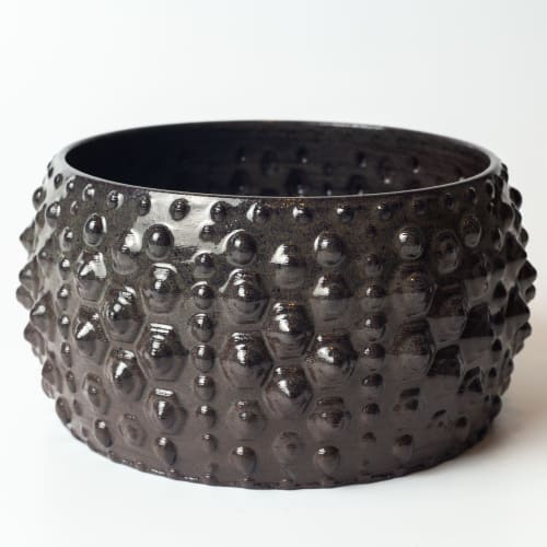 Dot glass textured, decorative vase / S-0001 | Decorative Bowl in Decorative Objects by BinaryCeramics